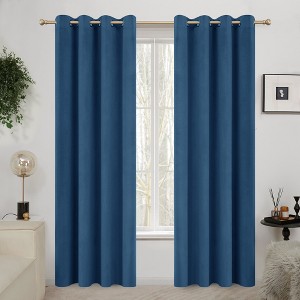 Deconovo Velvet Blackout Curtains – 2 Panels, Thermal, Grommet Top - 1 of 4