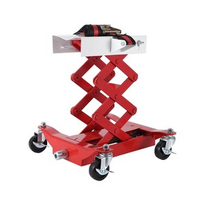 450 LBS Low Profile Transmission Jack - Heavy-Duty Auto Repair Lift with 7-23 Inch Height Range, 2M Safety Straps & 4 Brake Wheels - 1 of 4