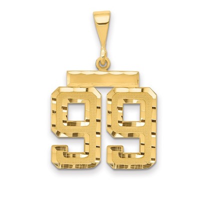 Black Bow Jewelry 14K Yellow Gold, Varsity Collection, Medium D/C Pendant Number 99