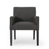 Coolbibila 1PC Modern Fabric Upholstered Dining Arm Chair,Wooden Rubberwood Legs Barrel Cushioned Living Room Kitchen Armrest Side Chair - 3 of 4