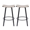 Okak 26"Modern Swivel Bar Stool Set of 2, Upholstery Counter Height Barstools with Backrest, Bar Chairs for Kitchen Island - 2 of 4