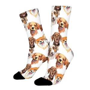Wild Animal Dog Women Printed Crew Socks Funny Funky Socks Soft Polyester Novelty Gifts for Artists Men - 1 of 4