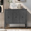 TIRAMISUBEST Adjustable Shelf Storage Sideboard Buffet Cabinet with 3 Retro Metal Handles and 4 Pinewood Legs, for Entryway, Living Room - 3 of 4