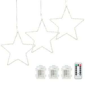 COZONY 5 Pack LED Christmas Window Star Lights - 200 Hanging Stars Battery Operated 8 Modes with 5 Remotes, Indoor Outdoor Porch Decor - 1 of 4