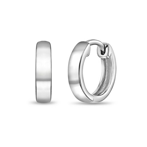 9mm silver hot sale hoop earrings