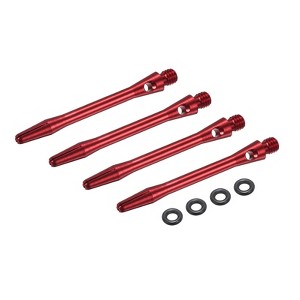 Unique Bargains 2BA Thread Aluminum Dart Shafts with Rubber Rings for Steel Tip 4 Pcs - 1 of 4