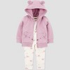 Carter's Just One You® Baby Girls' French Terry Bear Sweatshirt & Pants Set - Pink - 2 of 4