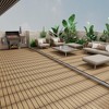 Patio Floor Tiles Pack of 11, WPC Wood-Plastic Composite, DIY Interlocking, Quick Deck, Water Resistant Indoor Outdoor - 11.8" 3D TEAK - 4 of 4