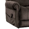 HOMES: Inside + Out Sunbeam Flannelette Powered Recliner Lift Chair with Heating and Massage Dark Gray - 4 of 4