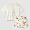 Girls' Oversized Halloween Snoopy T-Shirt and Boxer Pajama Set - White - 2 of 4