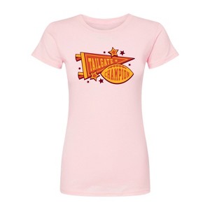 Women's Instant Message Tailgate Champions Fitted Graphic T-Shirt - Pink - Large - 1 of 3