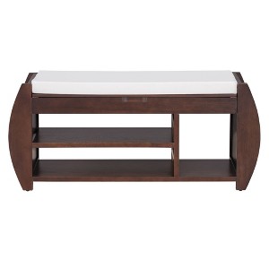 NicBex Modern 42" Storage Bench with Curved Side Panels and Open Shelves for Entryway and Living Room - 1 of 4