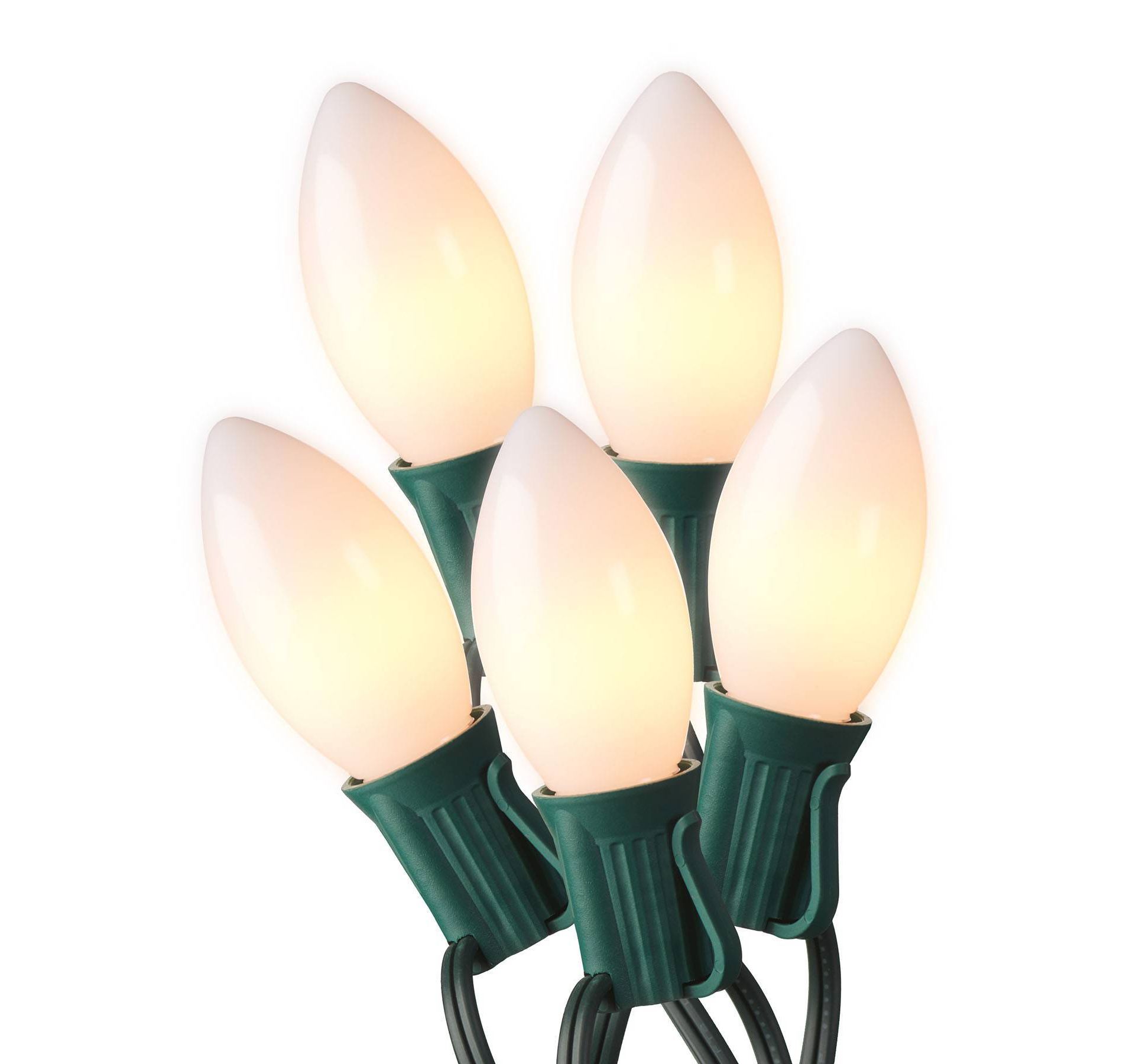 20ct LED Sylvania Stay-lit Incandescent Look Indoor/Outdoor C9 String Lights White with Green Wire