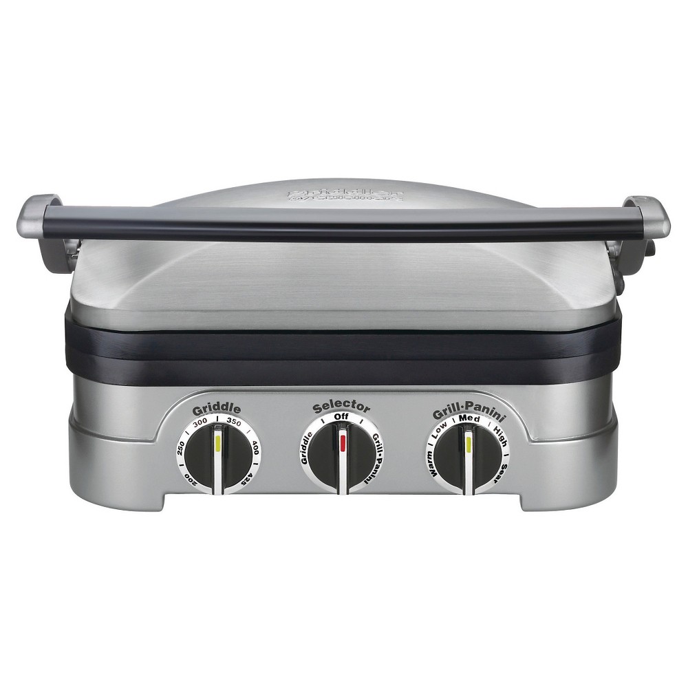 Cuisinart Griddler Multifunctional 13-in L x 11-in W Non-Stick Contact Grill Stainless Steel | GR-4
