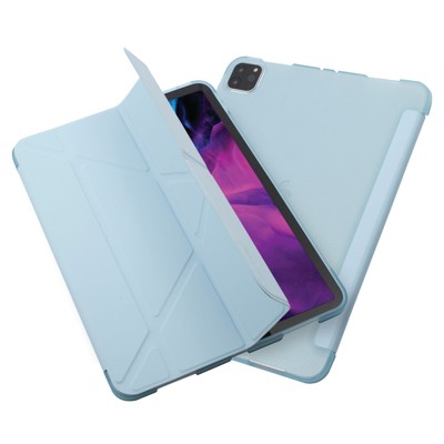 Insten - Tablet Case for iPad Pro 12.9" 2020, Multifold Stand, Magnetic Cover Auto Sleep/Wake, Pencil Charging, Light Blue