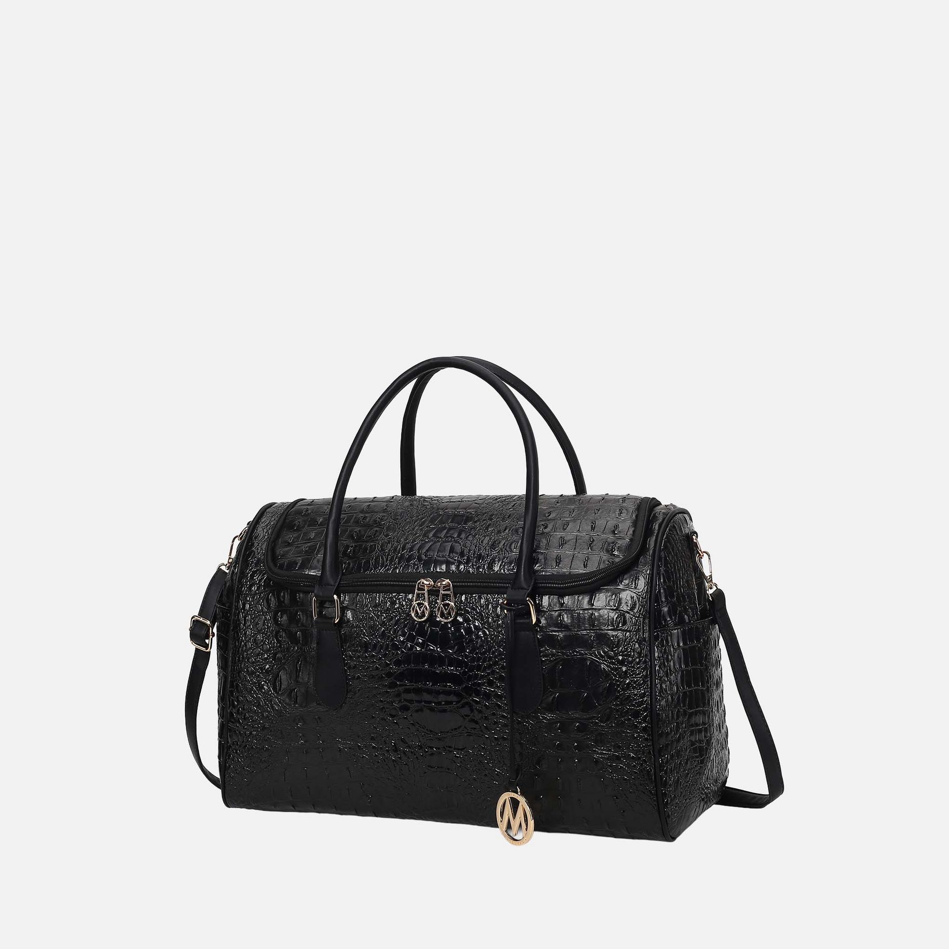 MKF Collection Rina Crocodile Women’s Duffle Bag by Mia K - Black