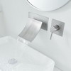 BWE Single Handle Wall Mount Spout Waterfall Bathroom Faucet in Brushed Nickel - 3 of 4