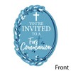 Big Dot of Happiness First Communion Blue Elegant Cross - Shaped Fill-in Invitations - Religious Party Invitation Cards with Envelopes - Set of 12 - 2 of 4