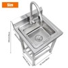 Utility Sink, Steel Free Standing Single Bowl Sink - with Hot & Cold Water Pipe for Laundry, Kitchen, Indoor & Outdoor - 3 of 4