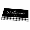 Personalization Mall Black & White Buffalo Check Personalized Doormat, 18" x 27" - 2 of 2