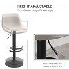 White Adjustable Bar Stool, Swivel Bar Height Chair with Upholstered Back, Set of 2 - 4 of 4