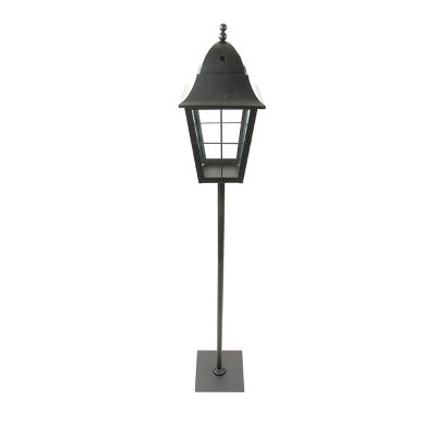 Northlight 47" Traditional Glass Paned Pillar Christmas Candle Lantern  - Black/Clear