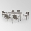 Cape Coral 7pc Aluminum Modern Dining Set Silver/Gray - Christopher Knight Home: Weather-Resistant, 6-Seater - 2 of 4