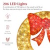 Best Choice Products 60in Pre-Lit Outdoor Christmas Wreath, LED Metal Holiday Décor w/ 206 Lights, Bow - 3 of 4