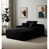 HomeRoots 67" Black Corduroy Oversized Chaise Lounge Chair And Toss Pillows - 2 of 4