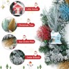 Pre-Lit Artificial Christmas Wreath 24", Snow Flocked Front Door Decorative Xmas Wreath with Warm Lights,Christmas Balls - 4 of 4