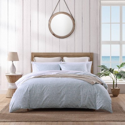 King Light Blue Cotton Boho-Chic Duvet Cover Set