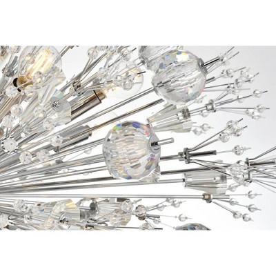Vera 38-Light Chrome and Crystal Starburst Pendant