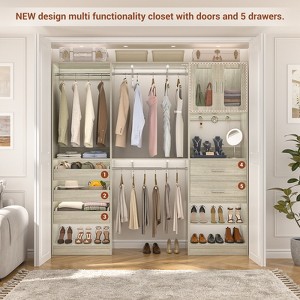 Besiost 80"-120" Closet System with Door and Wooden Drawers - 1 of 4