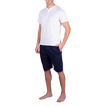 SLEEPHERO Men's Short Sleeve Henley Short Pajama Set