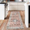 Washable Vintage Runner Rug, Soft Faux Wool Low Pile Carpet, Non-Slip Stain Resistant Hallway Kitchen Bedroom Living Room Laundry Rug - 3 of 4