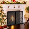 Tangkula 38 x 31 Inch Double Door Fireplace Screen w/ Magnetic Panels Stable Support Rear - 2 of 4