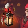 Christmas Decorative Lantern w/LED Flickering Flameless Candle,with Xmas Ornament - 4 of 4
