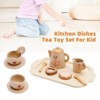 Topteng 13Pcs Western Kitchen Wooden Tea Sets Play Kitchen Dishes/Tea Set For Kid - 3 of 4