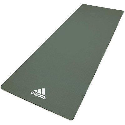 Adidas ADYG-10100RG Universal Exercise Roll Up Slip Resistant Fitness Yoga Mat, 8mm Thick, Raw Green