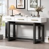 Okak 57IN Elegant Console Table with Unique Legs Design, Entryway Table with 3 Drawers and Metal Handles, Hallway Table for Living Room, Foyer - 2 of 4