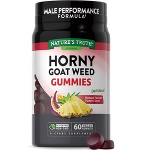 Nature's Truth Horny Goat Weed Gummies | 60 Count | with Maca Root | Passion Punch Flavor - 1 of 4