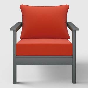 WestinTrends Avalon Gray Outdoor Modern HDPE Patio Club Chair with Deep Seat Cushions - 1 of 4