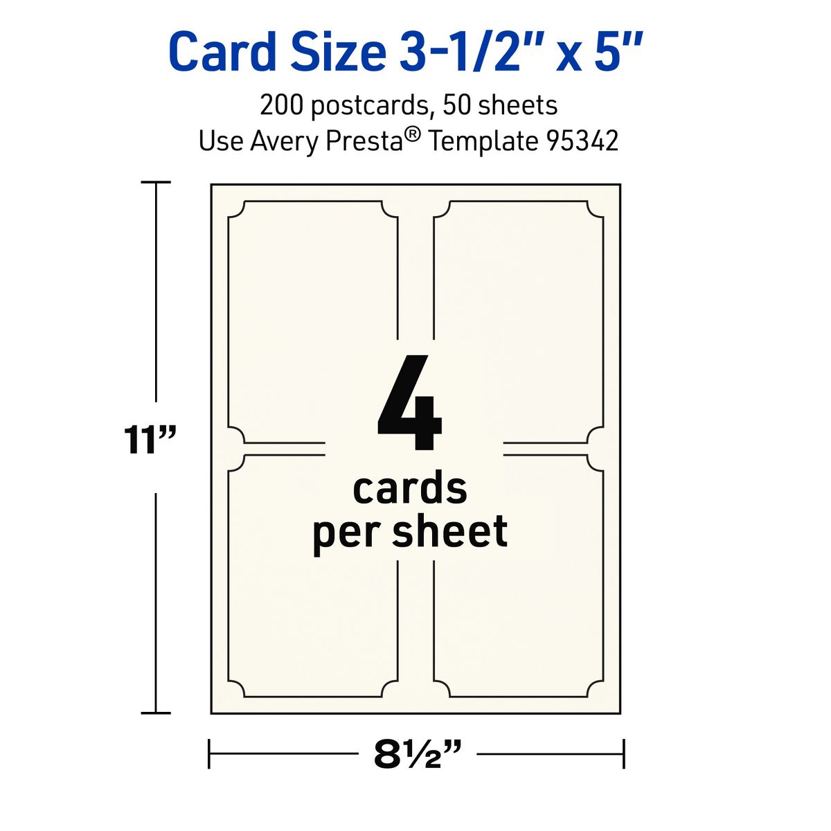 Avery Matte Ivory Postcards, 3-1/2" x 5" Rectangle Scalloped Edge - thumbnail 10