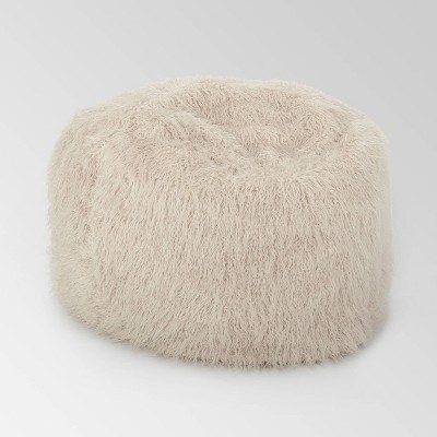 Lachlan Furry Bean Bag Taupe - Christopher Knight Home : Target