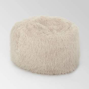 Lachlan Furry Bean Bag Taupe - Christopher Knight Home