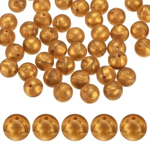 Unique Bargains Round Loose Rubber Beads Craft Smooth Ball Small Hole for DIY Crafts 50 Pcs - 1 of 4