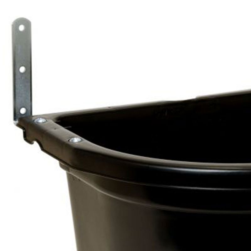 Little Giant 20 Quart Heavy Duty Mountable Plastic Fence Feeder Bucket for Feeding Small Livestock and Pets at Home or Farm, Black, 3 of 7