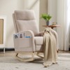NicBex Accent Rocking Chair,Teddy Nursery Glider Rocker with Side Pocket,Comfy Armchair with Extendable Footrest,Headrest for Living Room - 2 of 4