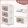 Costway 60 Gallon Storage Bins 3-Tier Stackable Storage Boxes with Lid Lockable Casters - image 3 of 4