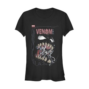 Juniors Womens Marvel Legacy Venom Teeth T-Shirt - 1 of 3